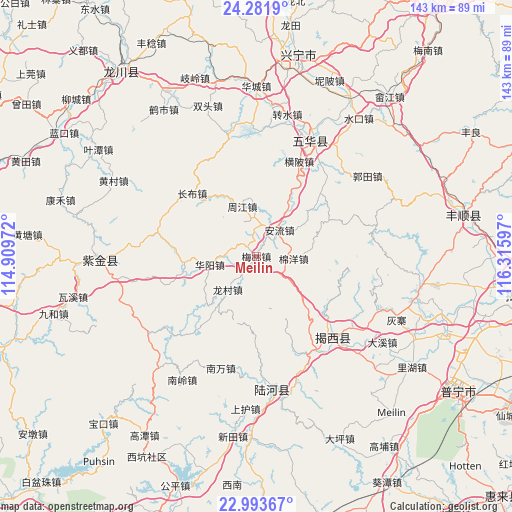 Meilin on map