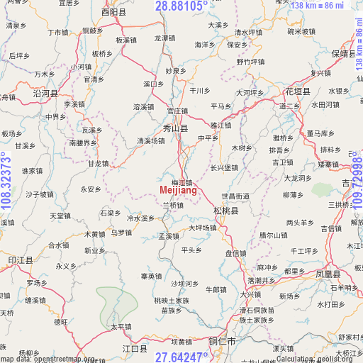 Meijiang on map