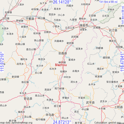 Mazhou on map