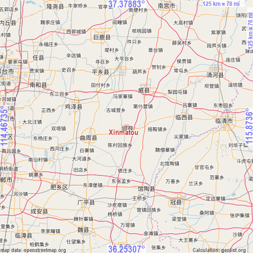 Xinmatou on map