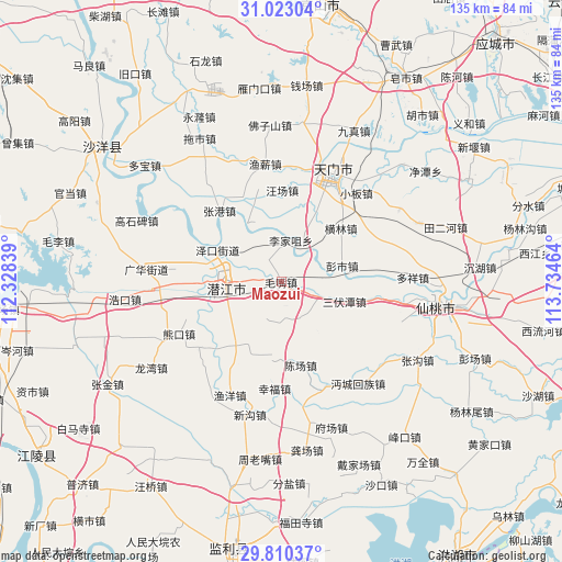 Maozui on map