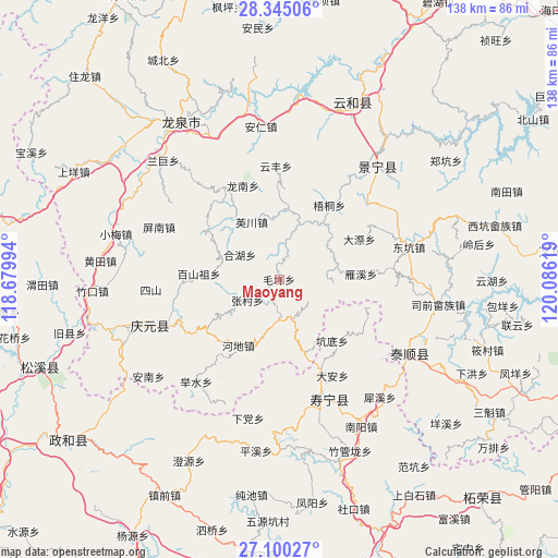 Maoyang on map