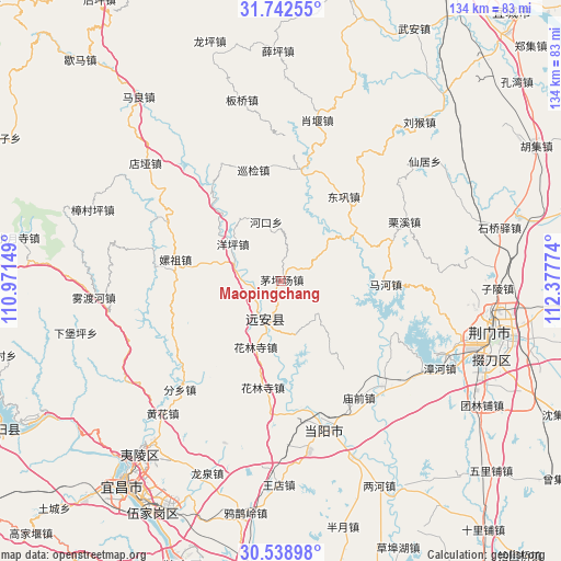 Maopingchang on map