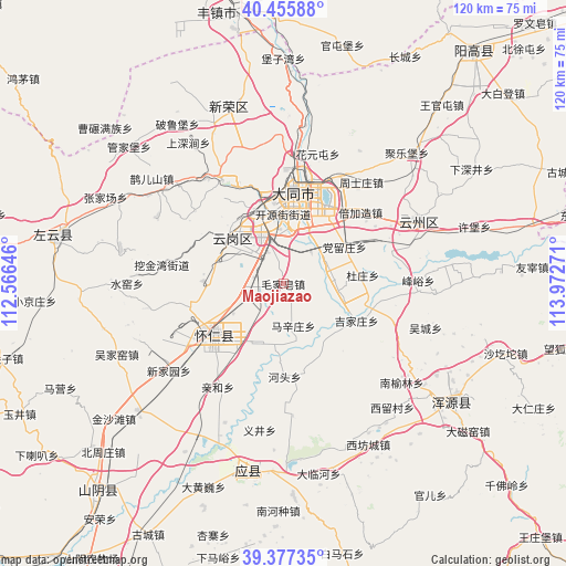 Maojiazao on map
