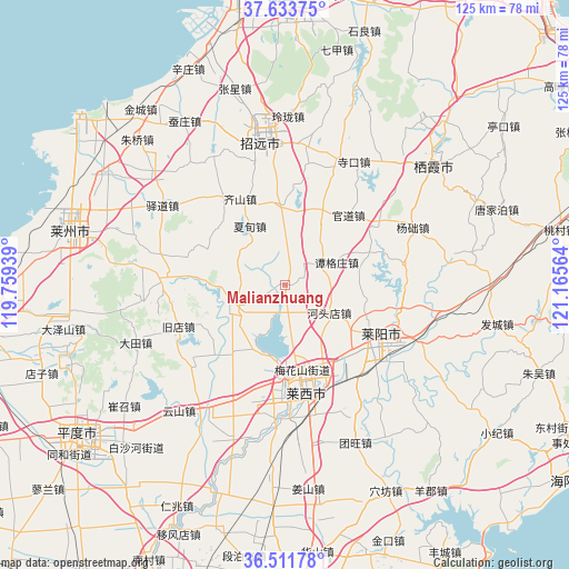 Malianzhuang on map