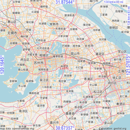 Luzhi on map