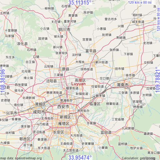 Luyuan on map