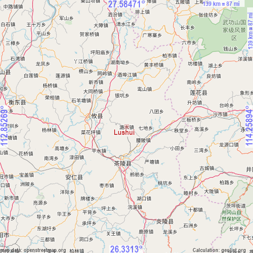 Lushui on map