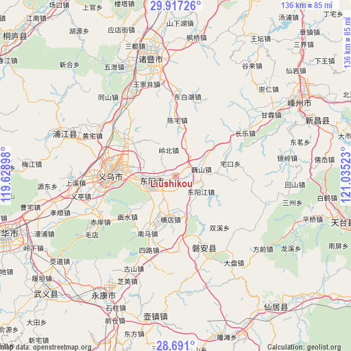 Liushikou on map