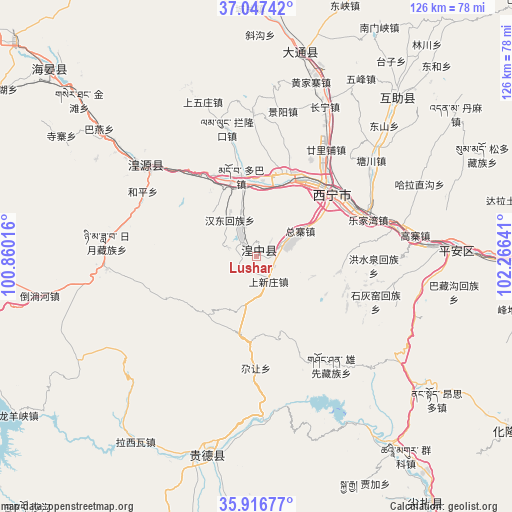 Lushar on map