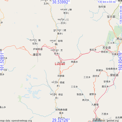 Luqiao on map