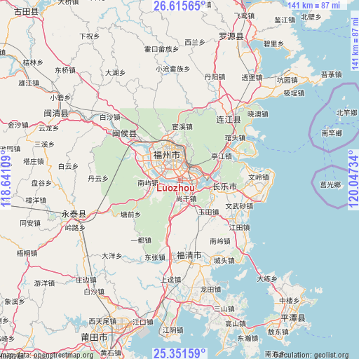 Luozhou on map