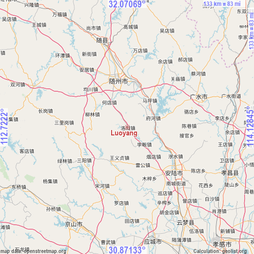 Luoyang on map