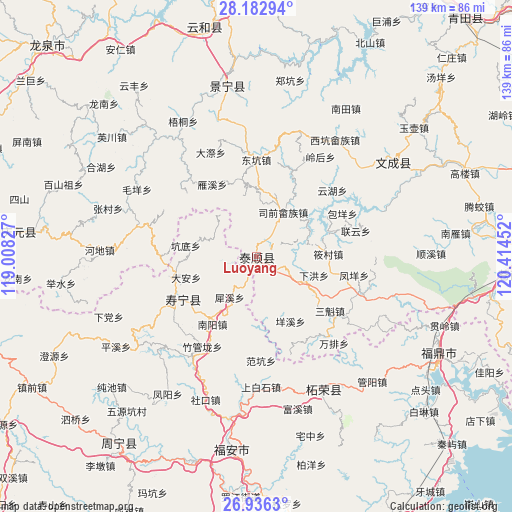 Luoyang on map