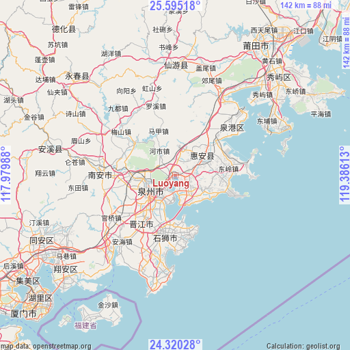 Luoyang on map