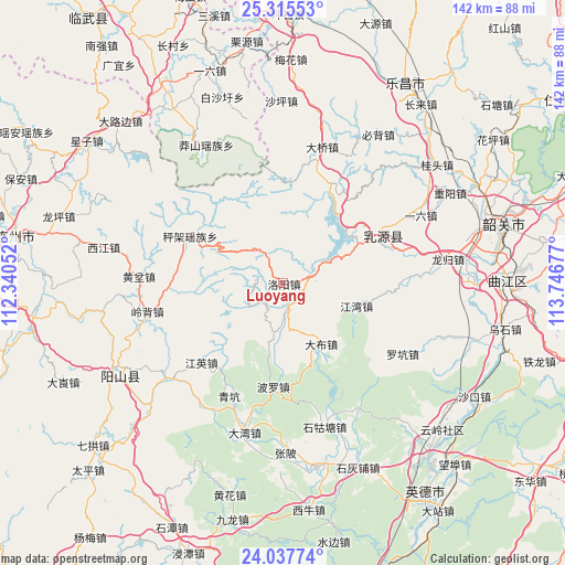 Luoyang on map