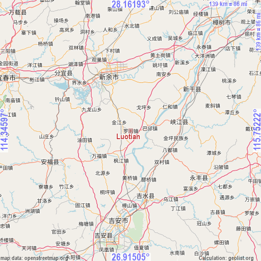 Luotian on map