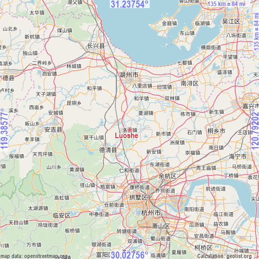 Luoshe on map