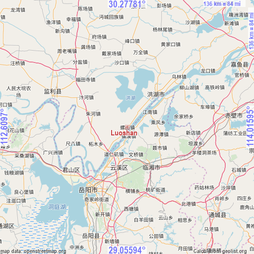 Luoshan on map