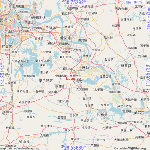 Luoqiao on map