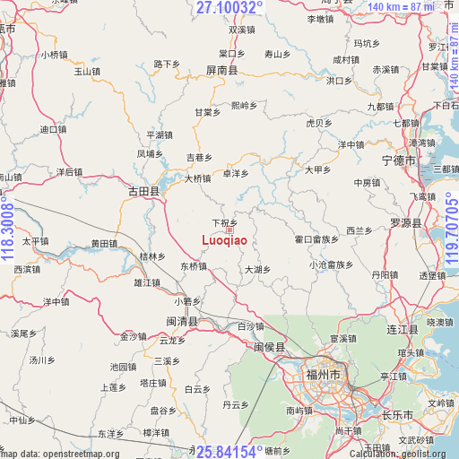 Luoqiao on map