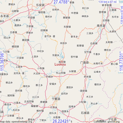 Luokou on map