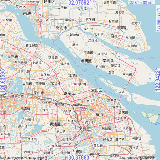 Luojing on map