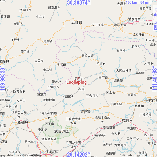 Luojiaping on map