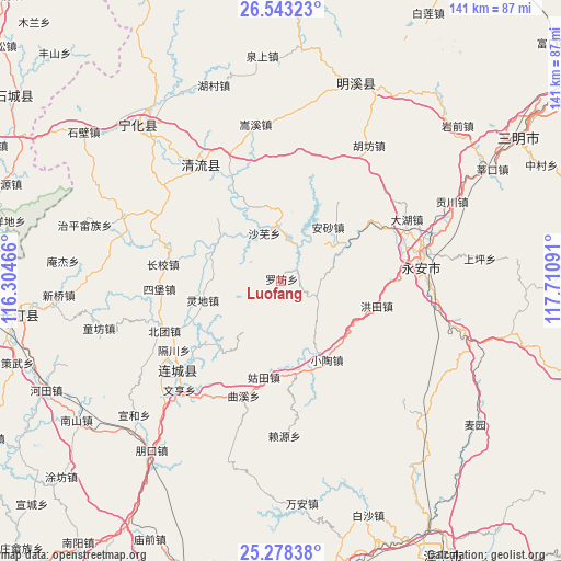 Luofang on map