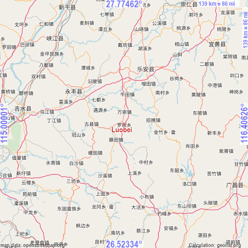 Luobei on map