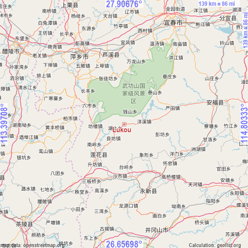 Lukou on map