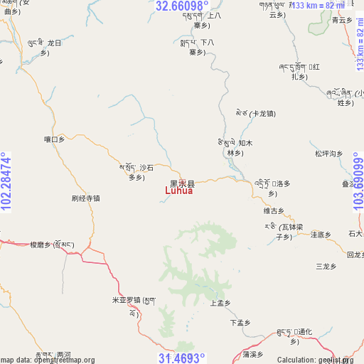 Luhua on map