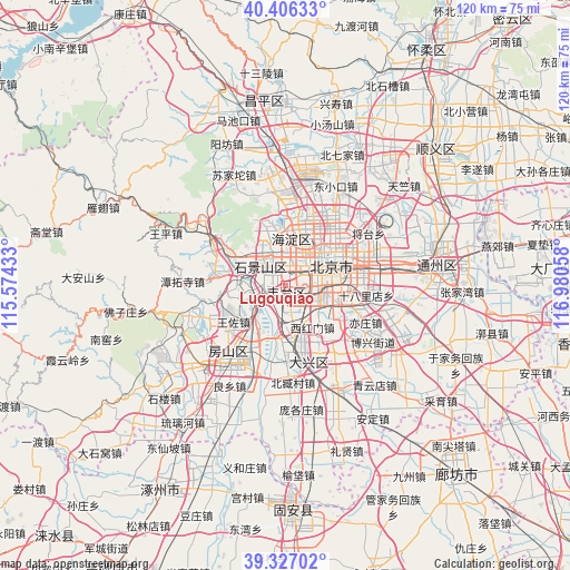 Lugouqiao on map