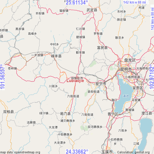 Lubiaojie on map