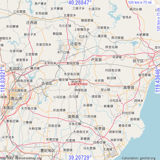 Luanzhou on map