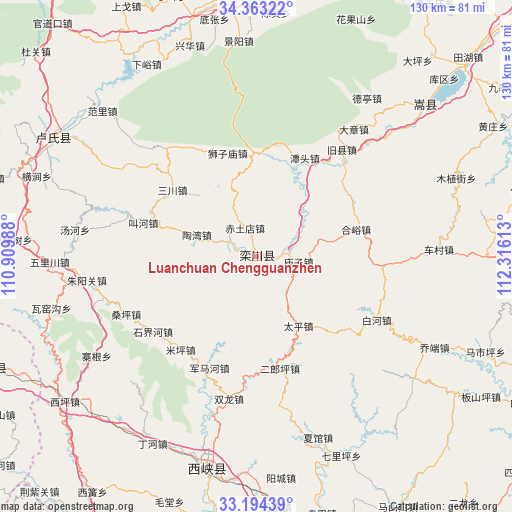 Luanchuan Chengguanzhen on map