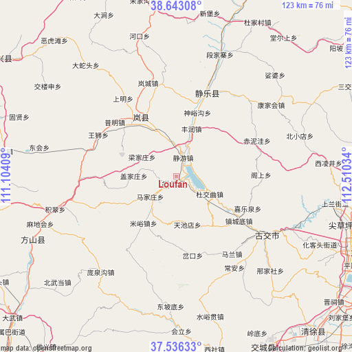 Loufan on map