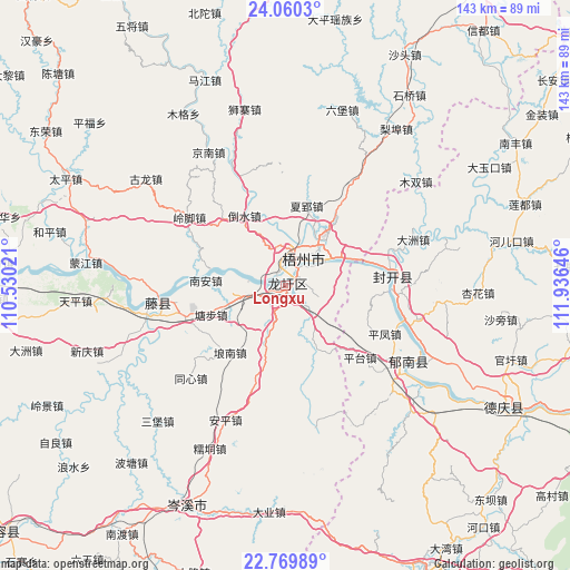 Longxu on map