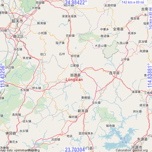 Longxian on map