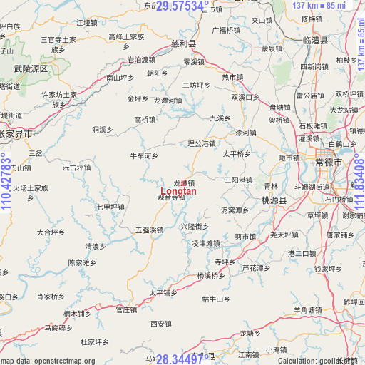 Longtan on map