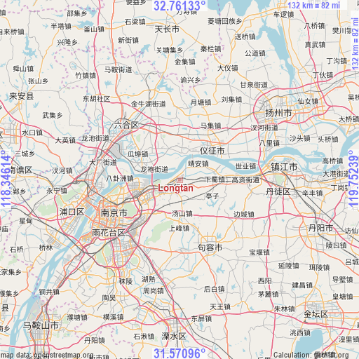 Longtan on map