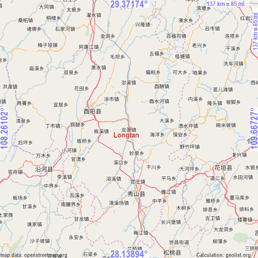 Longtan on map