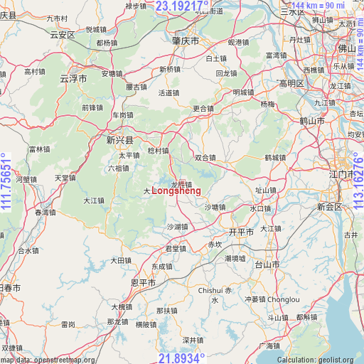 Longsheng on map