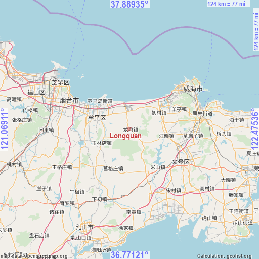 Longquan on map