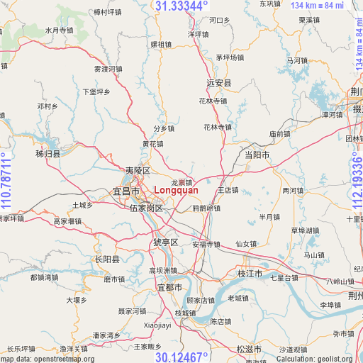 Longquan on map