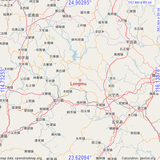 Longmu on map