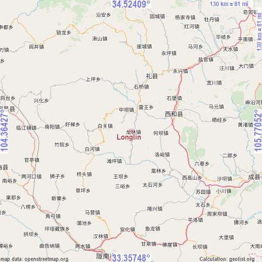 Longlin on map