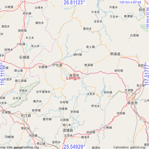 Longjin on map