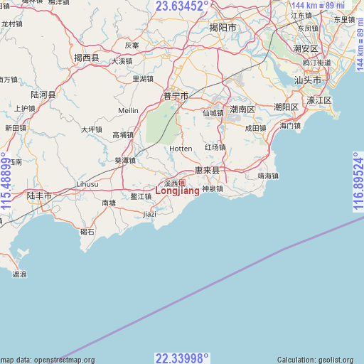 Longjiang on map