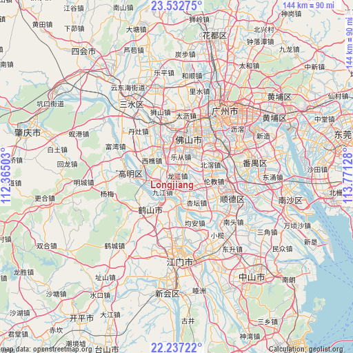 Longjiang on map
